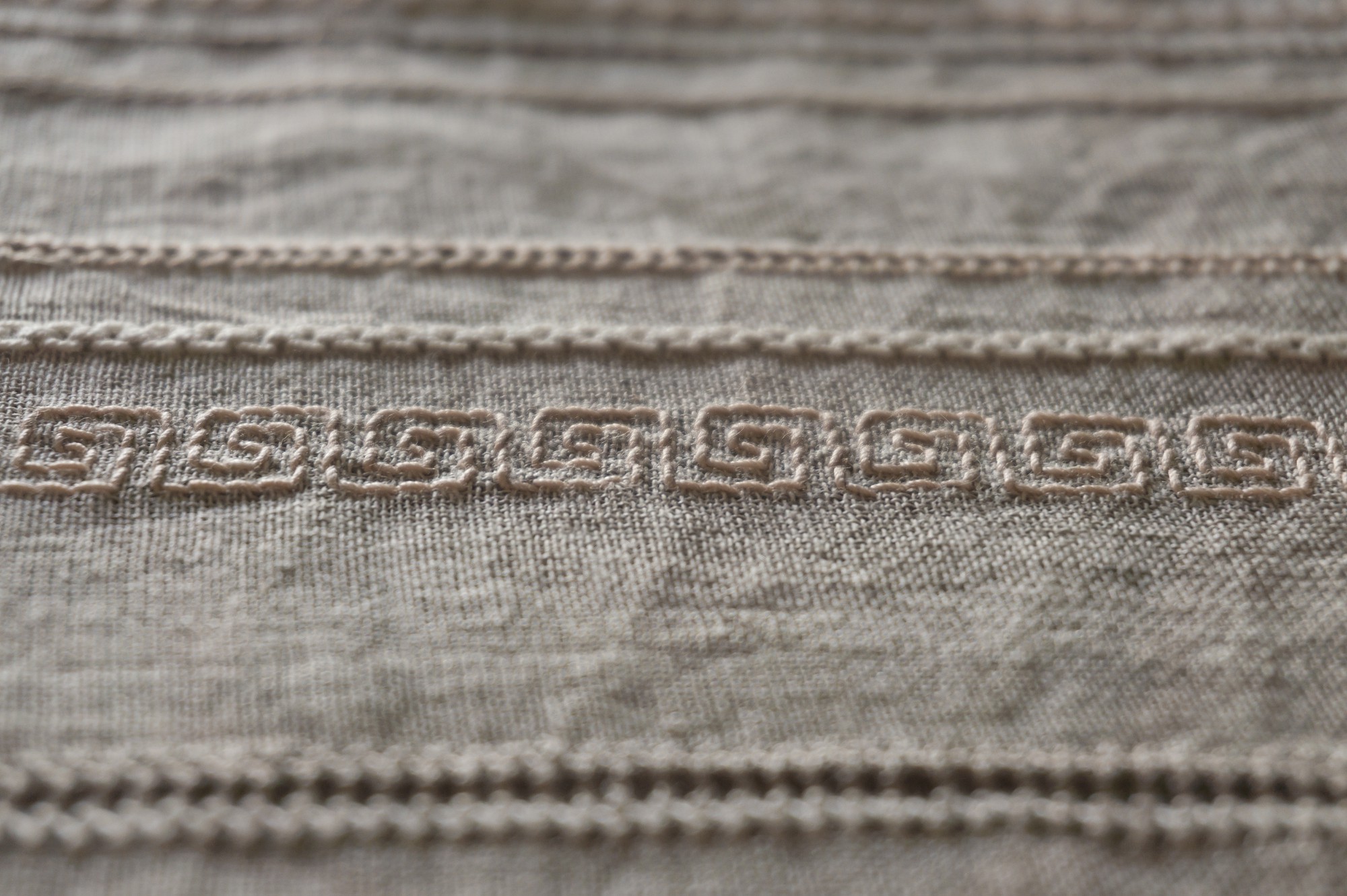 Close-up vintage embroidery details